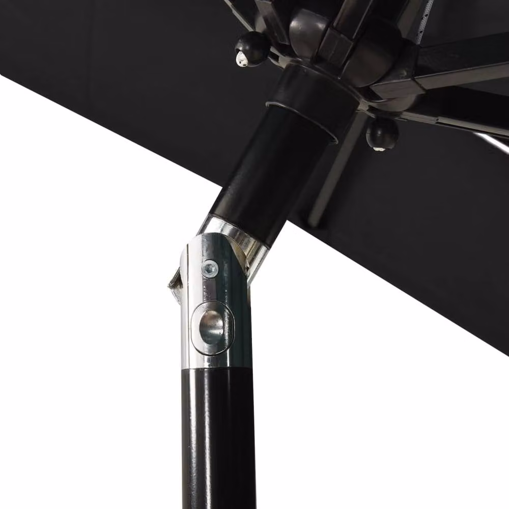 Berkfield Home 3-Tier Parasol with Aluminium Pole, Black, W: 200 cm x D: 200 cm – 2