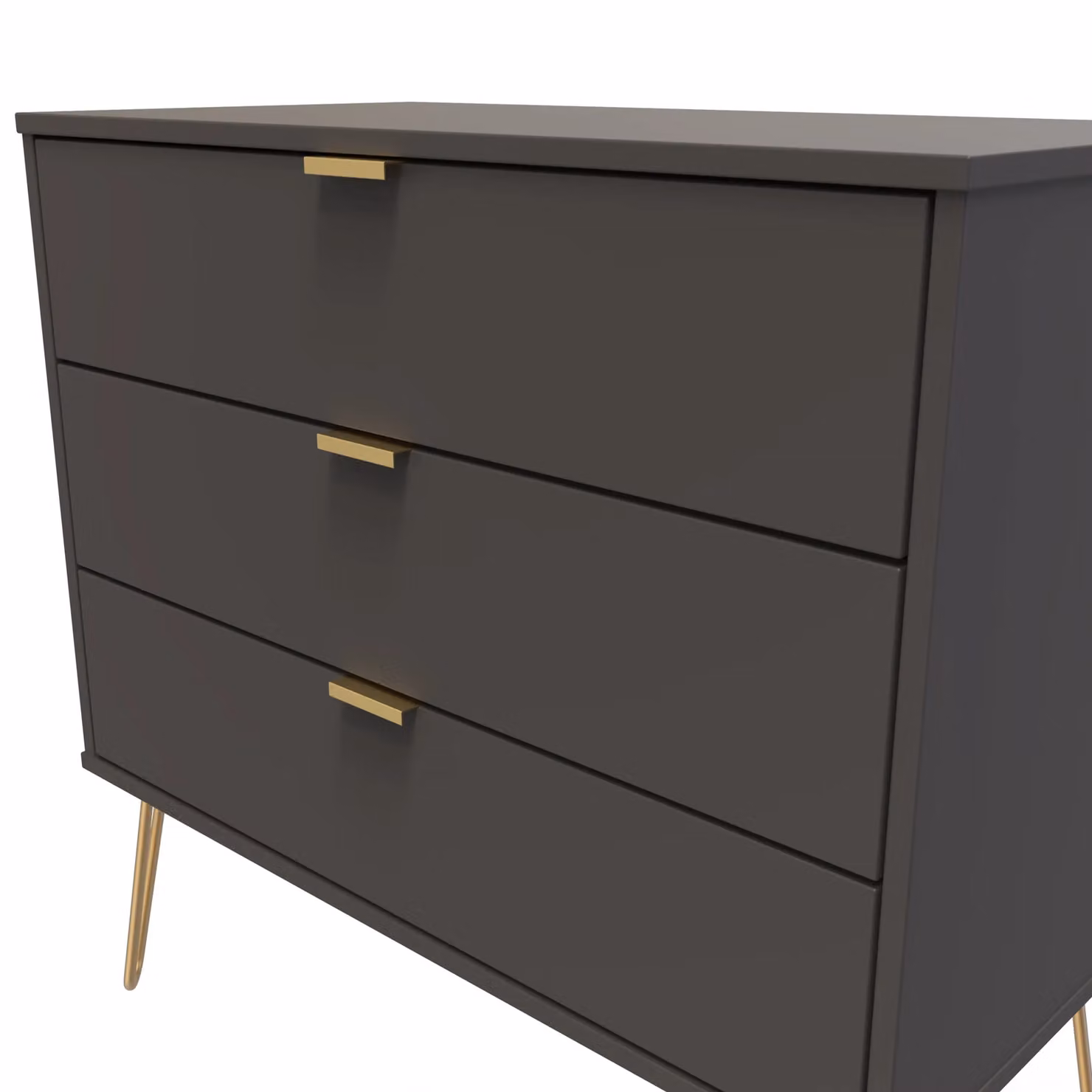Ready Assembled 2 U Fuji 3 Drawer Chest in Dark Grey – 3