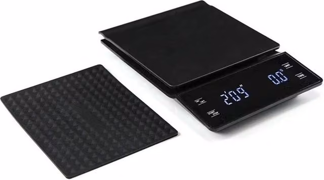 SPETLEK High Precision Digital Coffee Scale with LED Display and Timer, Black, W/D/H: 10 x 10 x 1 cm