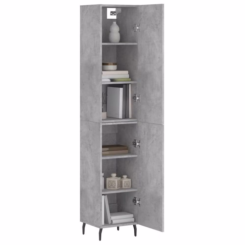 Berkfield Home Highboard in Concrete Grey, H 180 x W 34.5 x D 34 cm – 2