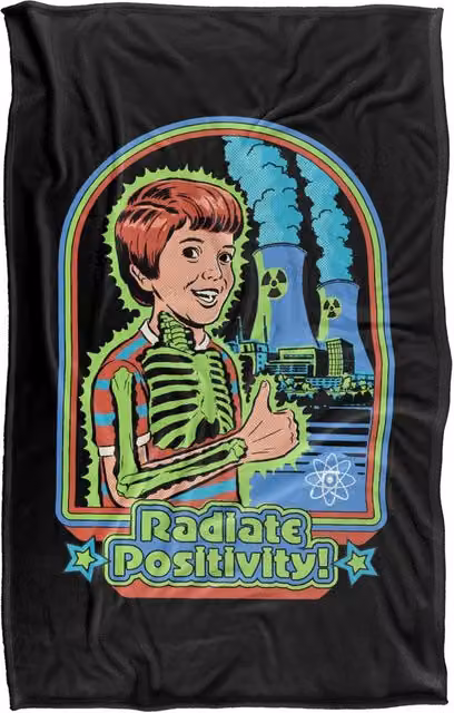 Steven Rhodes Radiate Positivity Super Soft Fleece Throw Blanket, Multicolour, W: 152 cm, D: 127 cm – 1