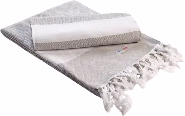 ARTG Hamamzz Marmaris Deluxe Striped Cotton Towel in Light Grey