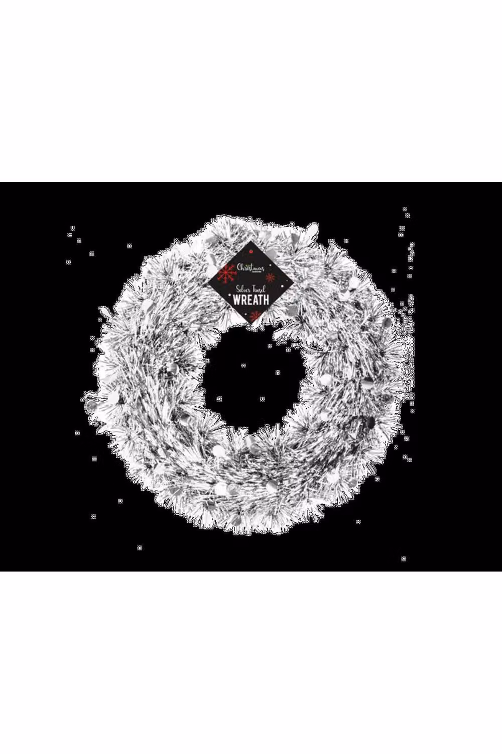 KDMD Silver Tinsel Christmas Wreath, 5 Pack, Diameter: 28 cm – 2
