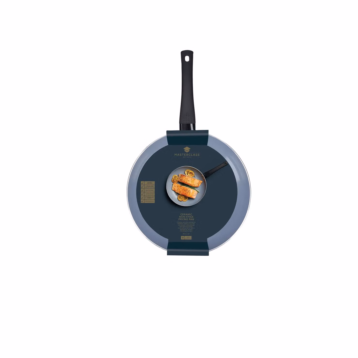 MasterClass Ceramic Non-Stick Aluminium Frying Pan, 30 cm, Black or Grey – 6