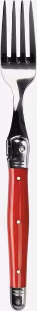 Laguiole Stainless Steel Single Dinner Fork in Red – 1