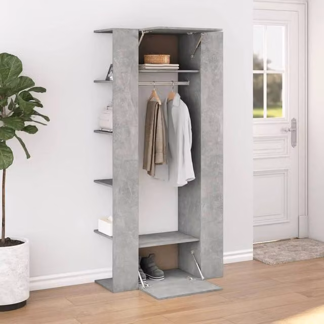 Berkfield Home Modern Hallway Cabinet in Concrete Grey, W/D/H: 97.5 x 37 x 99 cm