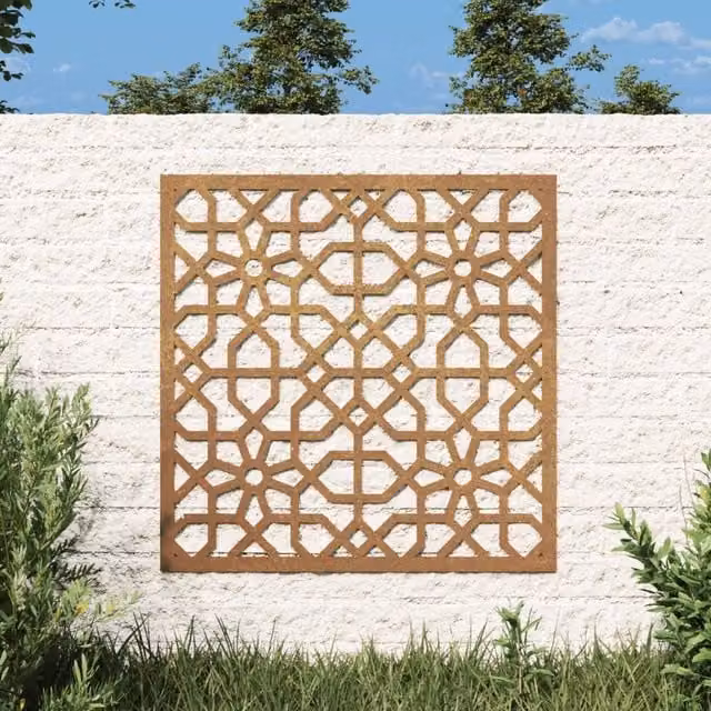Berkfield Home Garden Moorish Geometric Wall Decoration, Brown Corten Steel, W: 55 cm, H: 55 cm