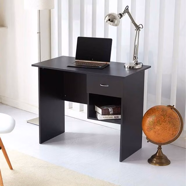 RayGar Modern Black Computer Desk for Home Office