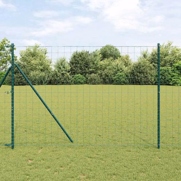 Berkfield Home Green Euro Fence PVC Coated Steel Rectangular Mesh 1.6 x 10 m