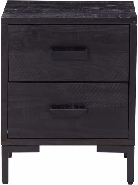 Berkfield Home Decorative Black Solid Pinewood Bedside Cabinet W/D/H: 36 x 30 x 45 cm – 1