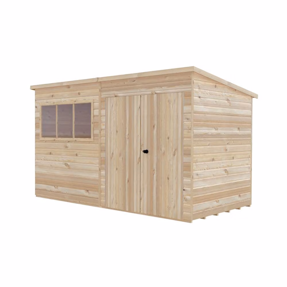 Shires Ranger Double Door Wood Garden Shed in Brown, W: 359 cm, D: 179 cm, H: 213.9 cm – 2