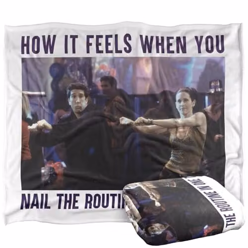 Warner Bros. Friends Nail The Routine Super Soft Silky Touch Fleece Throw Blanket, Multicolour, W: 152.4 cm x L: 152.4 cm