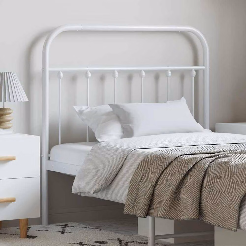 Berkfield Home Classic Metal Headboard in White, Width: 100 cm – 2