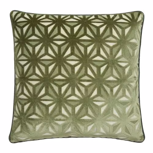Appletree Star Geo Green Velvet Square Cushion with Removable Cover, W/D/H: 43 x 43 x 43 cm – 2