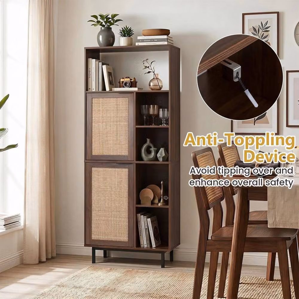 SPETLEK Brown Kitchen Floor Cabinet with Adjustable Shelves and Hinged Doors – 6