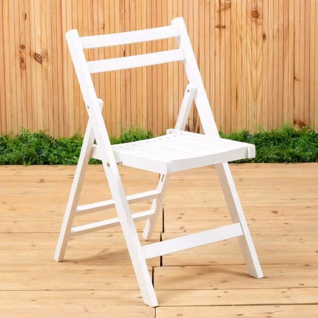 Interiors by Premier White Wood Folding Chair