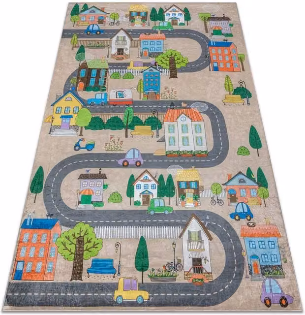 RugsX Bambino Kids Motif Rug in Beige, W: 140 cm, L: 200 cm