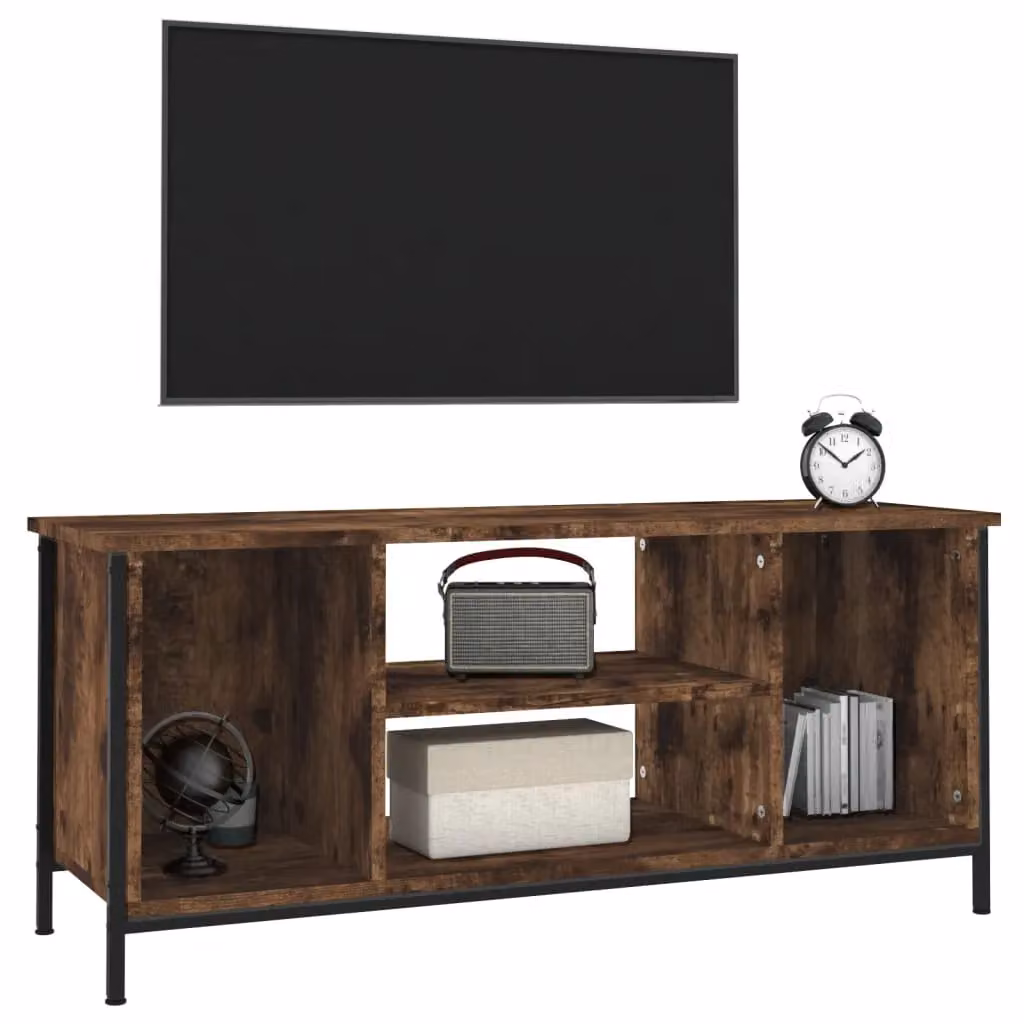 Berkfield Home Smoked Oak TV Cabinet in Brown, W/D/H: 102 x 35 x 45 cm – 3