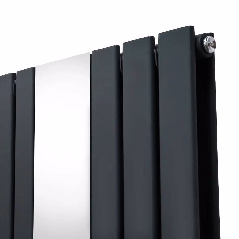 Monstershop Mirror Radiator and Valves in Anthracite Grey, W: 180 cm, H: 42.5 cm – 8
