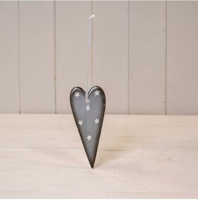 KDMD Rustic Grey Heart Tabletop Ornament, Height: 13 cm