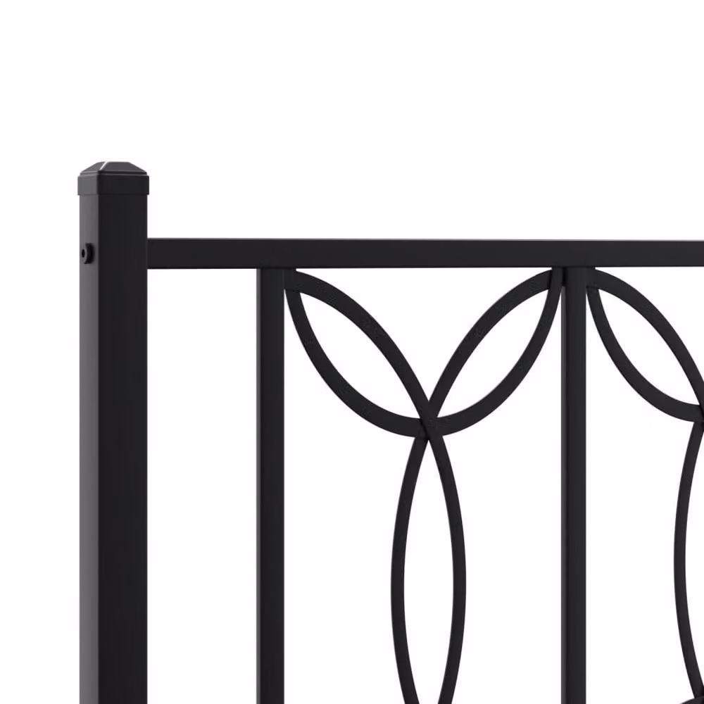Berkfield Home Metal Bed Frame with Headboard, Black, W/D/H: 75 x 190 x 80 cm – 3