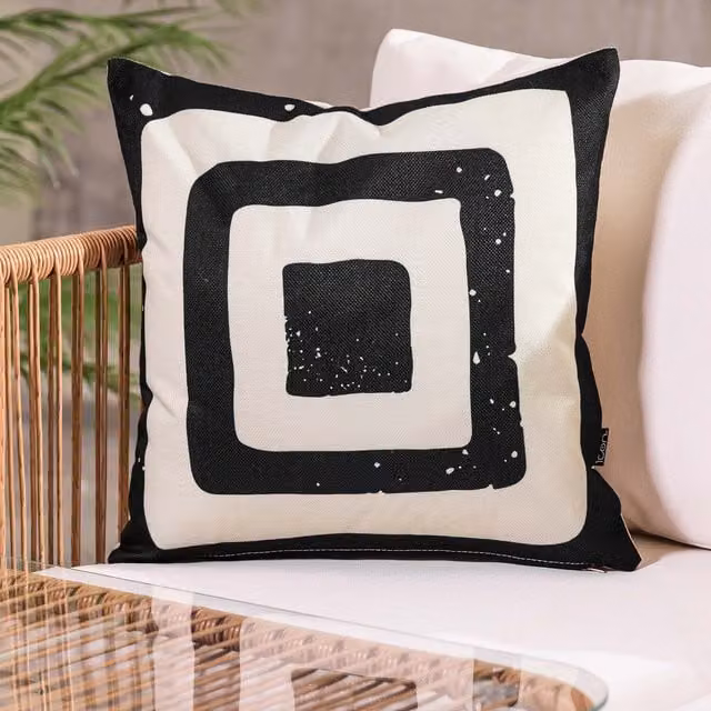 ICON Kyoto Fabric Square Cushion, White, W/D/H: 43 x 43 x 43 cm