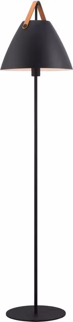 Nordlux Strap Floor Lamp in Black Metal and Brown Leather with E27 Socket – 1