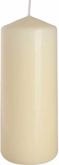 KDMK White Pillar Candle with 48h Burn Time