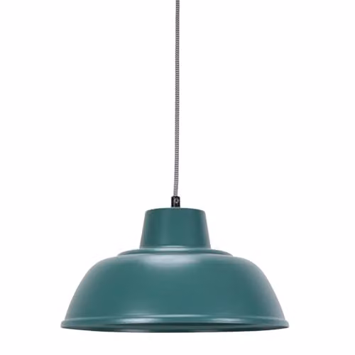 ValueLights Morris Blue Metal Dome Hanging Pendant Ceiling Light with LED Bulb