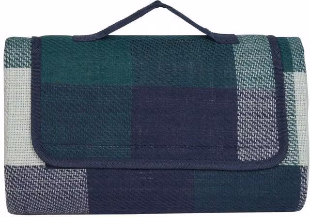 Mountain Warehouse Checked Picnic Mat in Green with Waterproof Underside