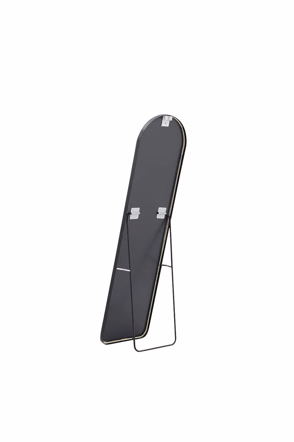 H&O Direct Black Metal Frame Arched Full Length Mirror, Wall-Mounted or Free-Standing, W: 40 cm, H: 150 cm – 2