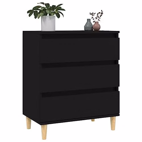 vidaXL Scandinavian Style Black Sideboard in Engineered Wood, W: 60 cm, D: 35 cm, H: 70 cm – 3
