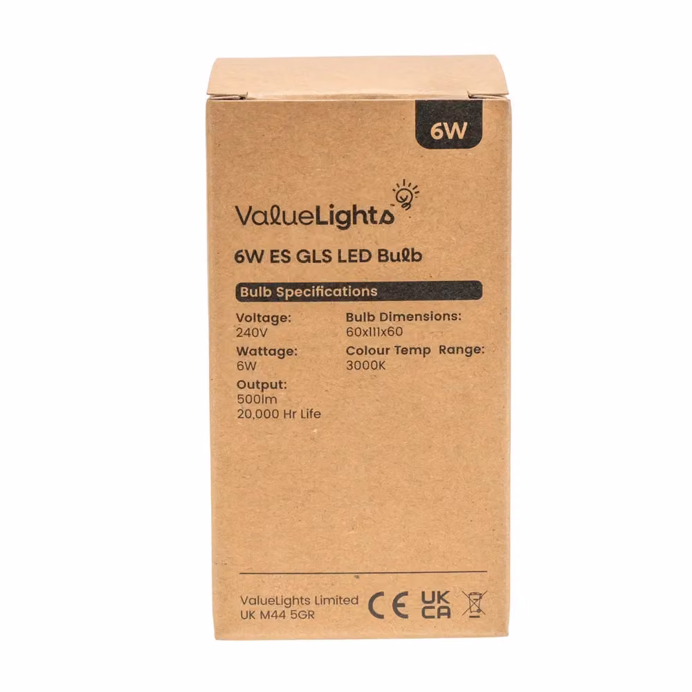 ValueLights Pack of 3 6W E27 Warm White LED Bulbs – 2