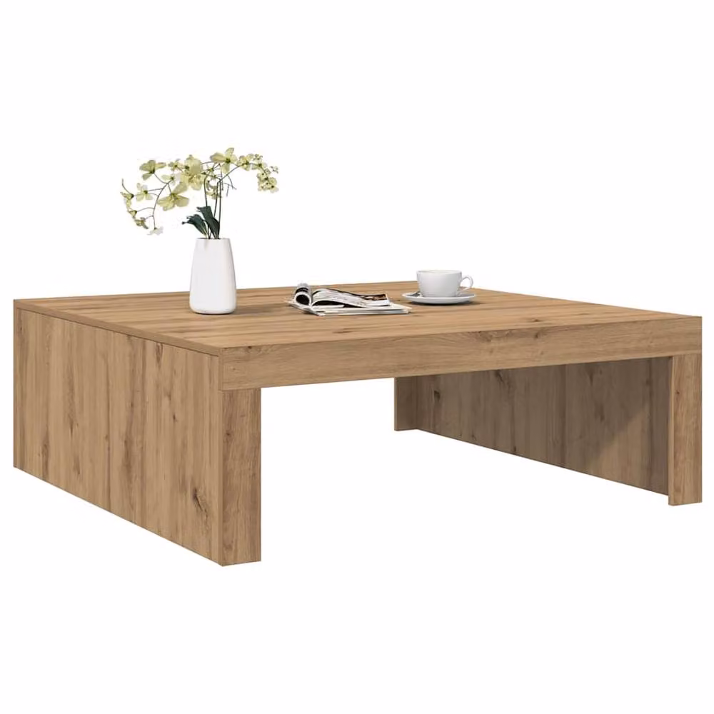 Berkfield Home Artisan Oak Coffee Table in Brown, W/D/H: 100 x 100 x 35 cm – 2