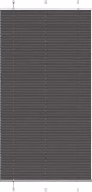 Berkfield Home Black Single Pleat Polyester Corded Blind, W: 99.4 cm, H: 200 cm