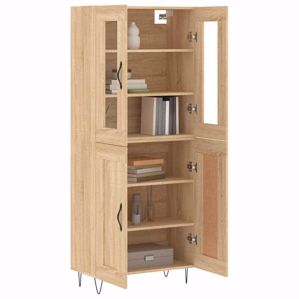 Berkfield Home Highboard in Light Oak Sonoma, W/D/H: 69.5 x 34 x 180 cm – 2