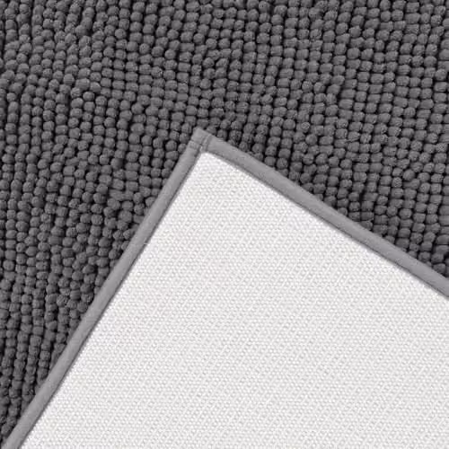 OHS Non-Slip Chenille Bath Mat in Anthracite Grey, W/D/H: 45 x 110 cm – 6