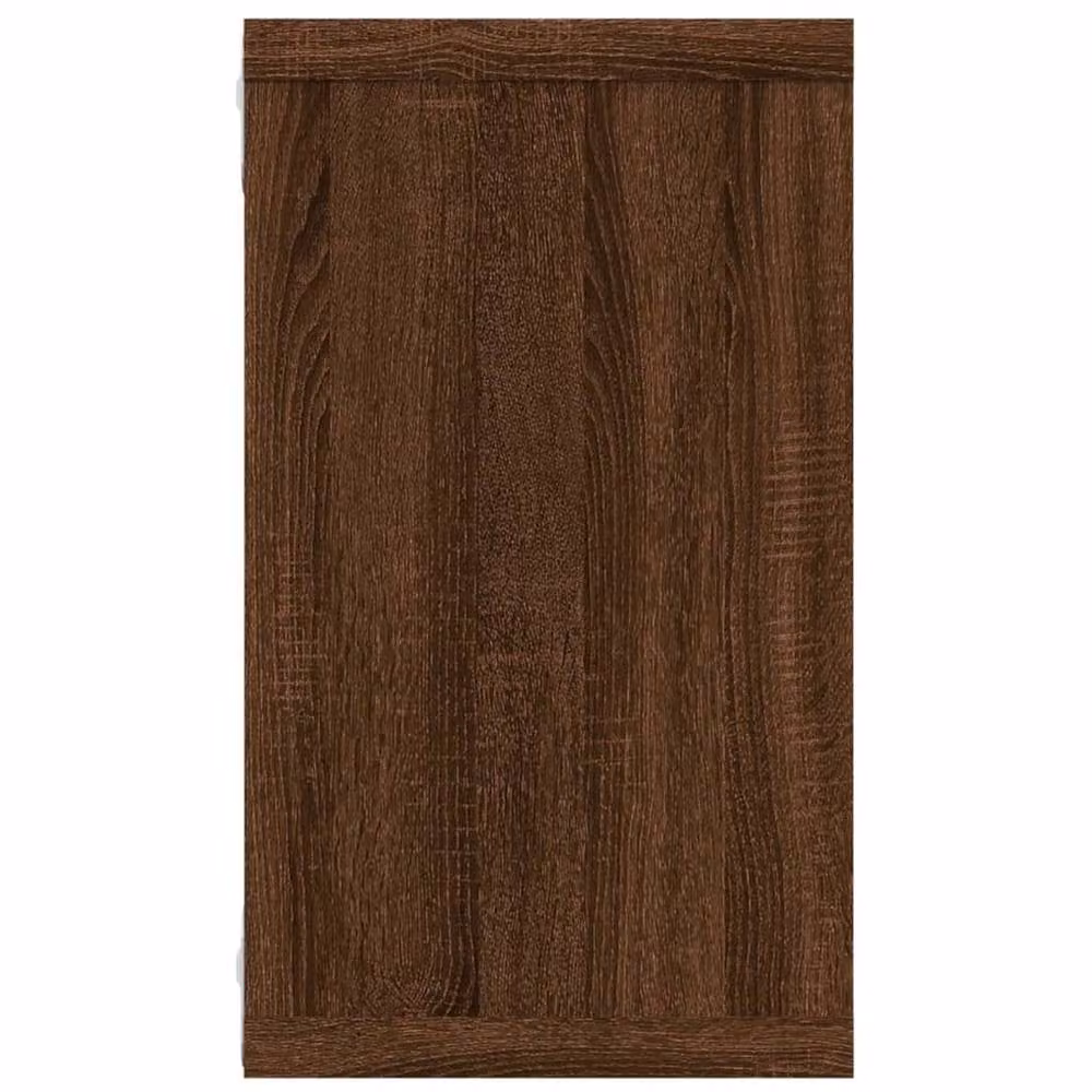 Berkfield Home Wall Mounted Cube Shelves, 2 Piece Set, Brown Oak, W: 80 cm, D: 26.5 cm, H: 15 cm – 4