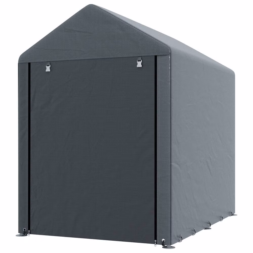 Rolipo Dark Grey Temporary Garden Shed with Accessories, W/D/H: 179 x 120 x 165 cm – 2