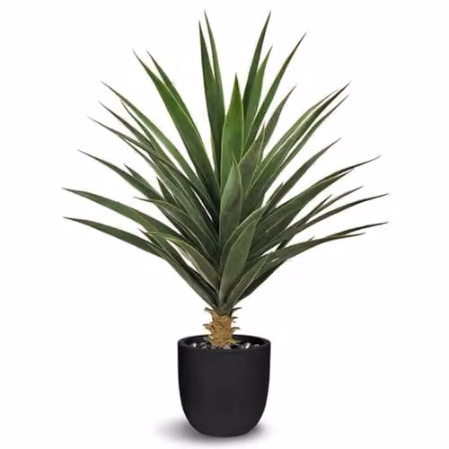 Leaf Design UK Artificial Green Yukka Tropical Potted House Plant – 1