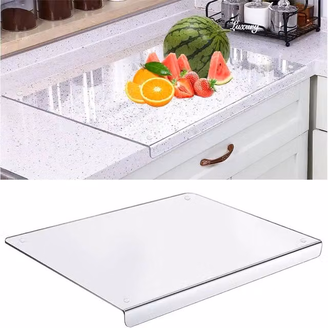 VOGREX Non-Slip Transparent Acrylic Rectangular Chopping Board – 1