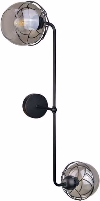 Netlighting Mera Wall Lamp Black with Transparent Glass Spheres, 2x E27, Diameter: 23 cm