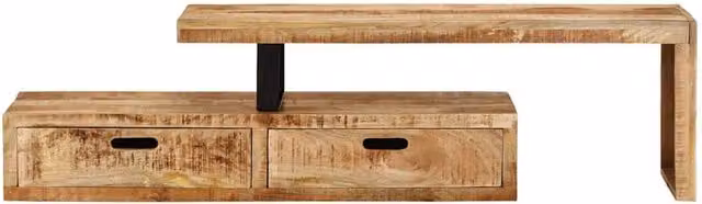 Berkfield Home Solid Mango Wood TV Stand in Brown Antique Matt Finish