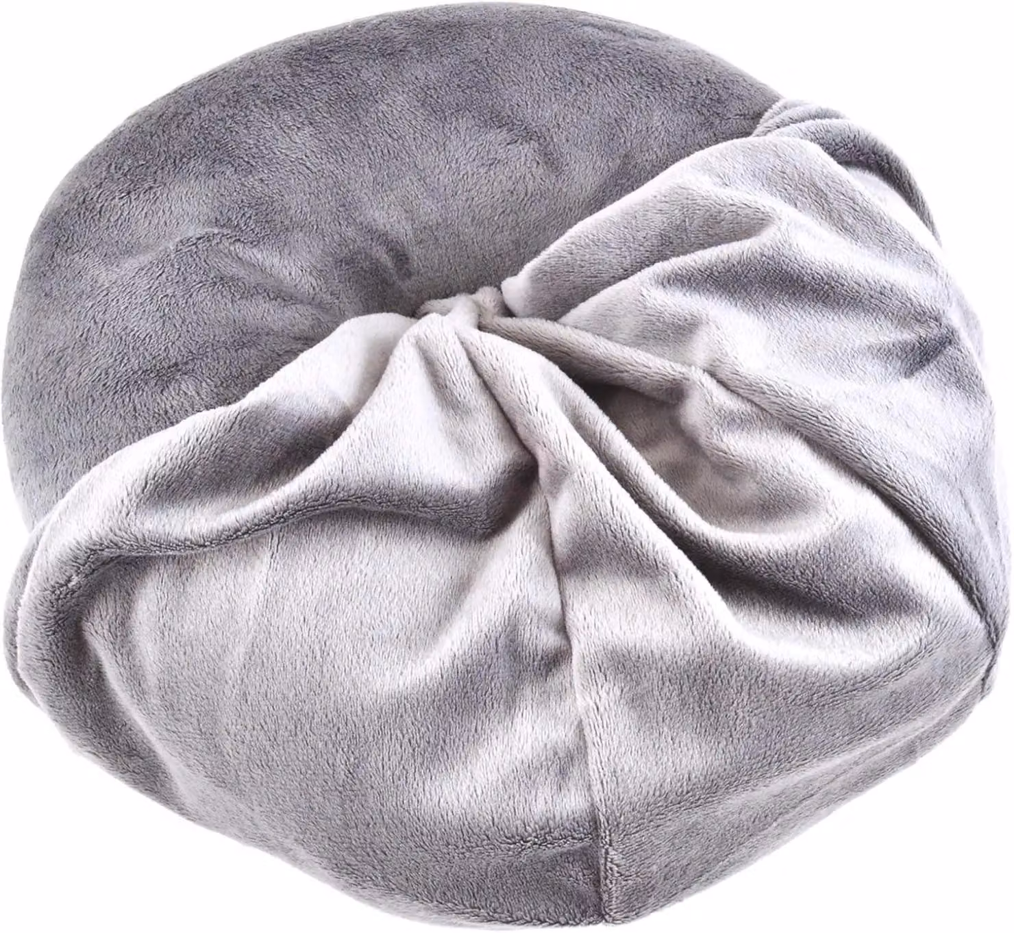 mysmartbuy Travel Pillow Hoodie in Grey, Soft Plush Neck Supporting Cushion with Drawstring Closure Hood, W/D/H: 32 x 30 x 9 cm – 3