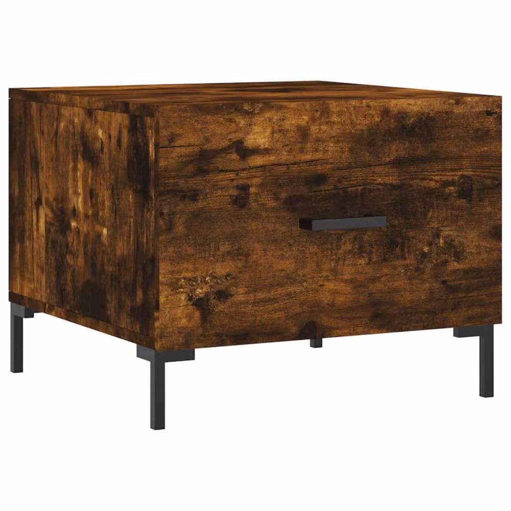 Berkfield Home Set of 2 Smoked Oak Coffee Tables, Brown, W/D/H: 50 x 50 x 40 cm – 4