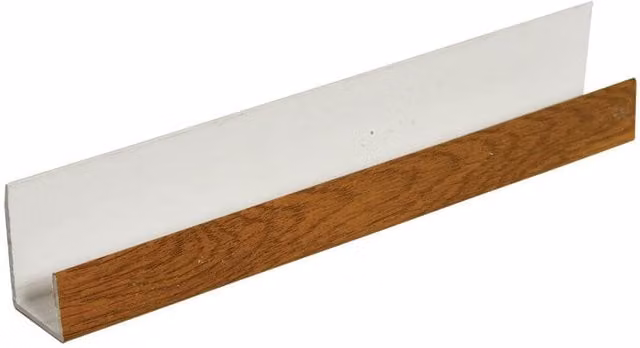 PBSL Group Shiplap Cladding Universal Channel in Golden Oak Brown Plastic, 3m