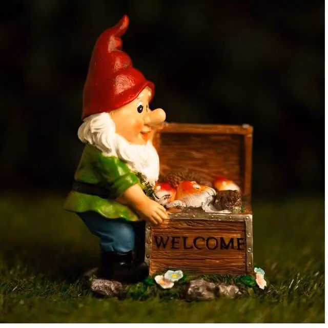 Marco Paul Solar LED Welcome Gnome Garden Ornament in Multicolour