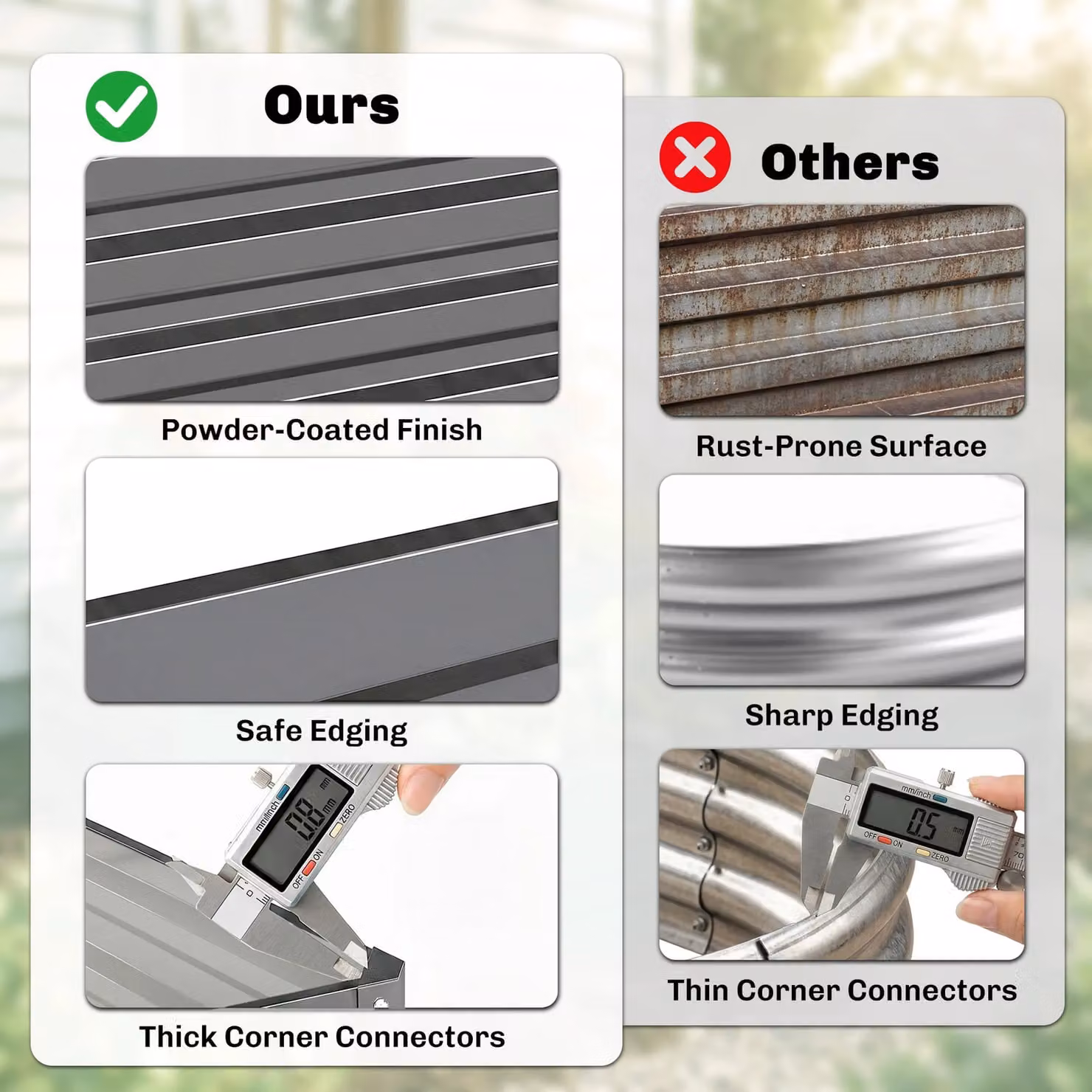 Outsunny 432L Galvanised Steel Square Raised Garden Bed in Grey, W/D/H: 120 x 120 x 30 cm – 4