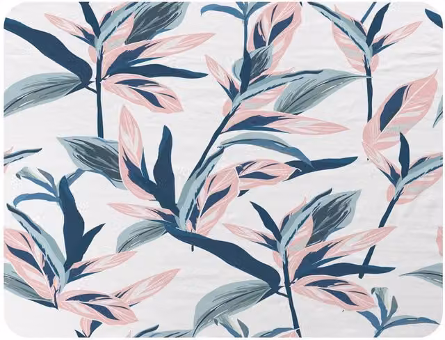 Benjamin Tate Design Winter Pink and Blue Floral Fleece Blanket, W/D/H: 120 x 150 cm – 2