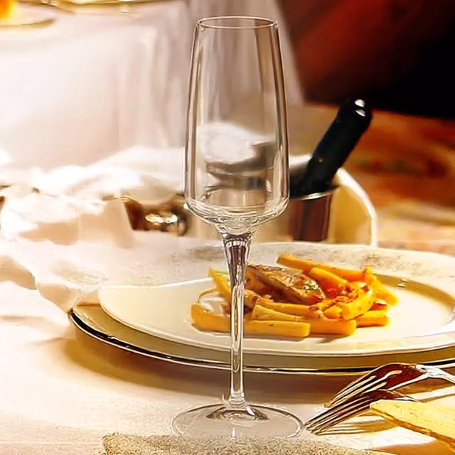 Bormioli Rocco Transparent Champagne Flutes, 230 ml, Set of 12